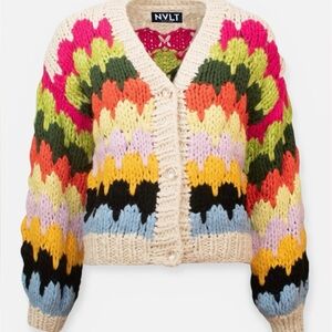 NVLT Vibrant Multicolor Knit Cardigan